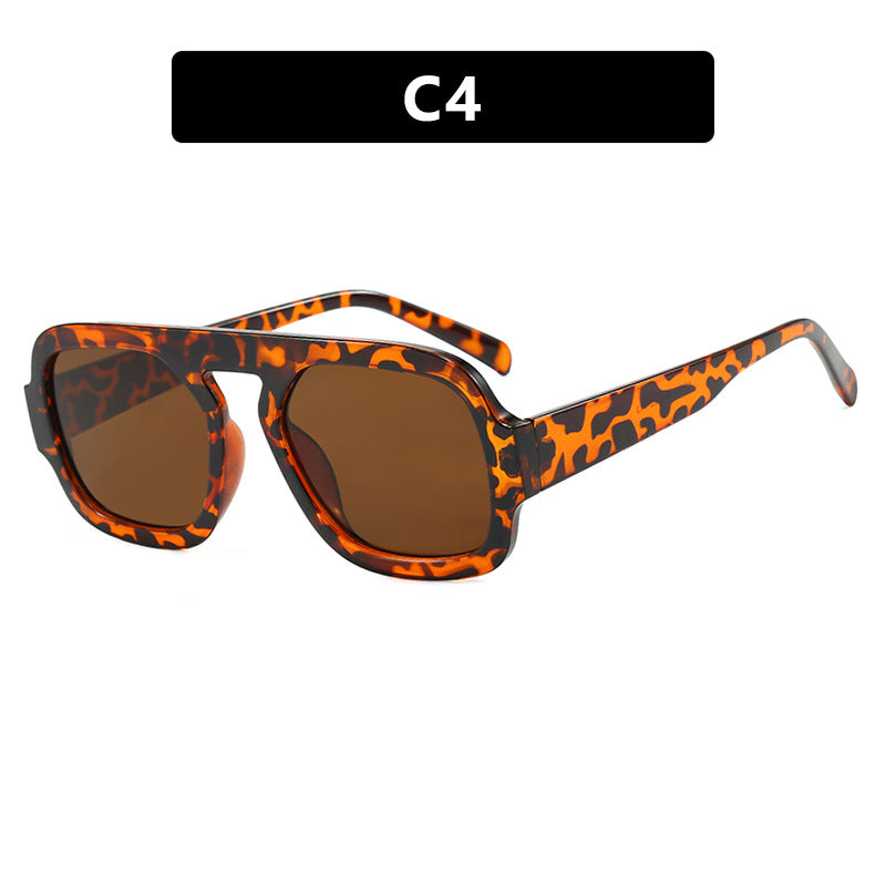 Flat Top Bar Rectangle Retro Sunglasses - NO_04