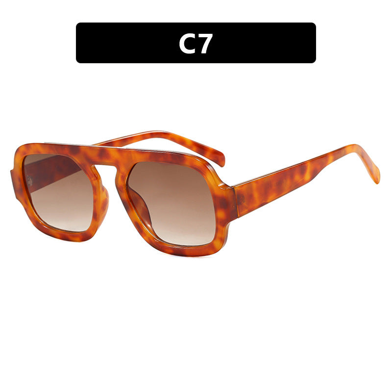 Flat Top Bar Rectangle Retro Sunglasses - NO_07