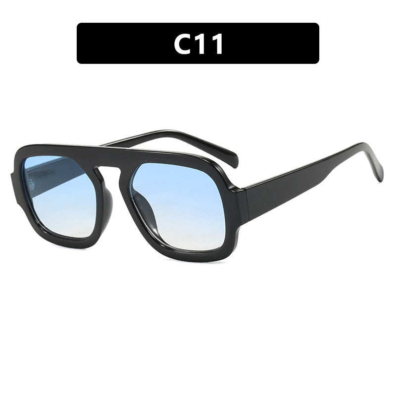 Flat Top Bar Rectangle Retro Sunglasses - NO_11