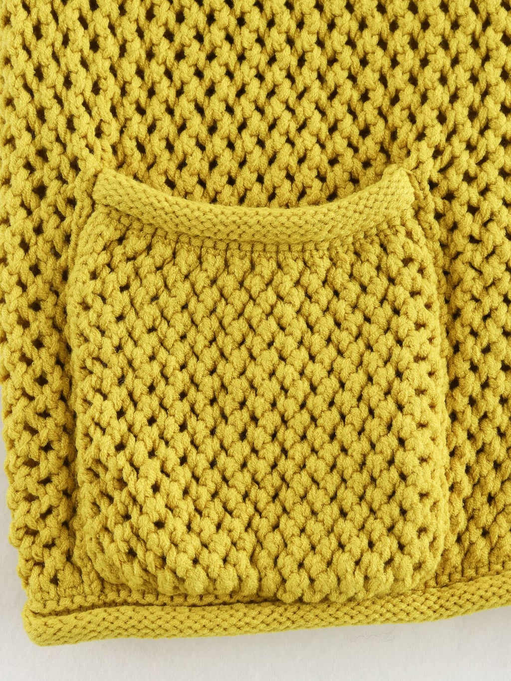 Chunky Open Knit Sleeveless Cardigan - G_Olive - 7