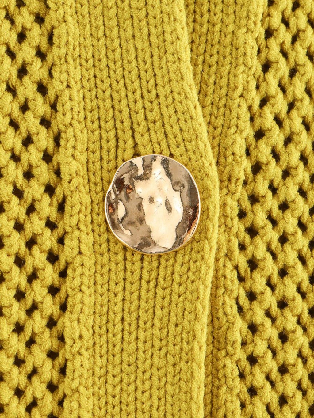 Chunky Open Knit Sleeveless Cardigan - G_Olive - 9