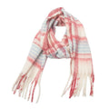 Brushed Plaid Blanket Scarf With Tassels - NO-1
