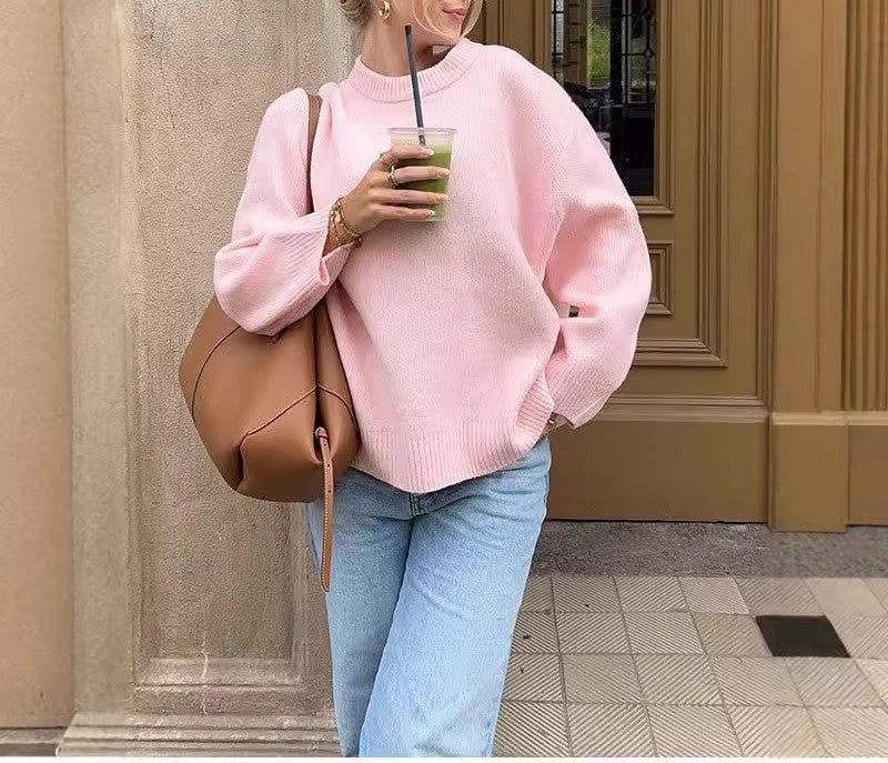 Mock Neck Oversized Pullover Sweater