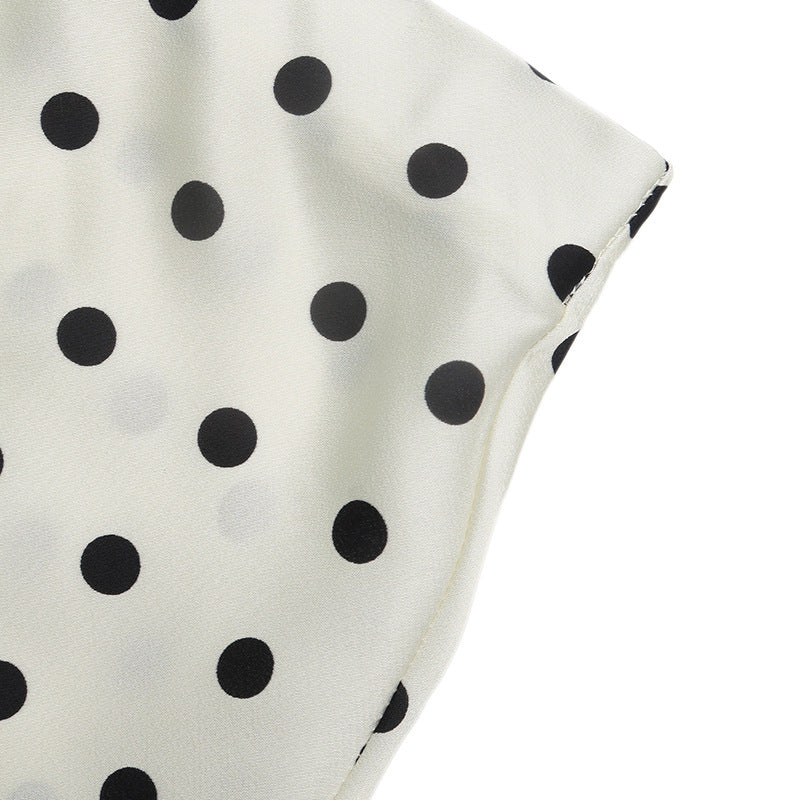 Retro Polka Dot Fishtail Maxi Skirt - Apricot - 8