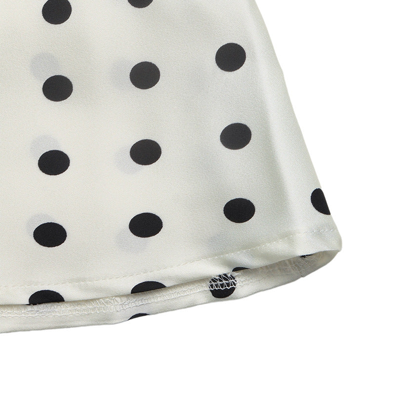 Retro Polka Dot Fishtail Maxi Skirt - Apricot - 9