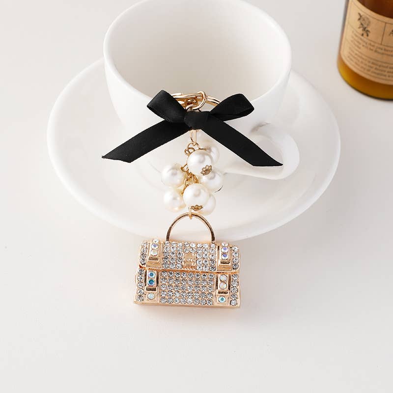Crystal Mini Handbag Charm Keychain