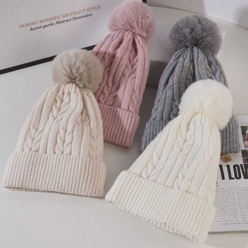 Cable Knit Pom Pom Beanie Hat - view 1