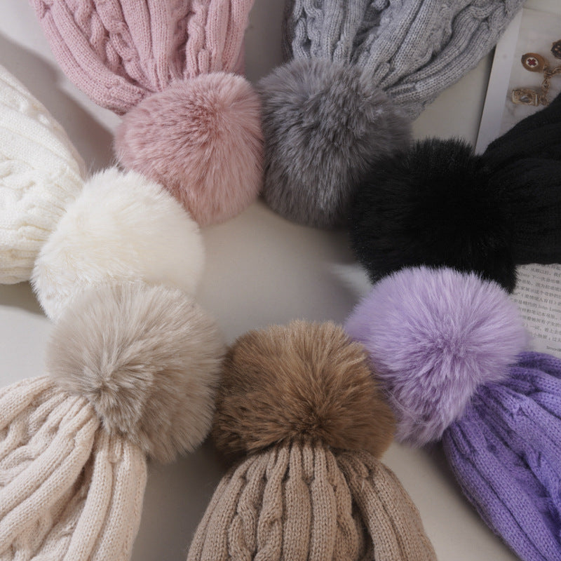 Cable Knit Pom Pom Beanie Hat - view 2