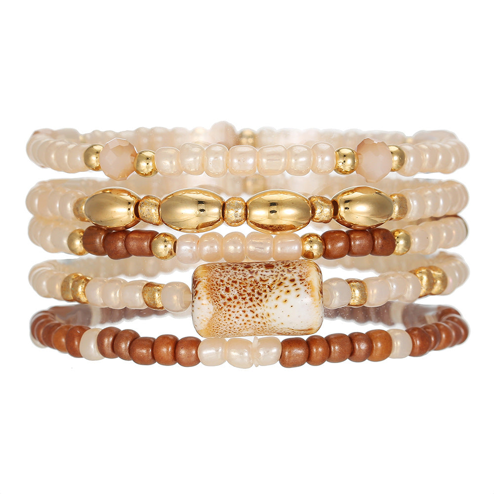 Heishi Seed Bead Stacking Bracelet Set - C1