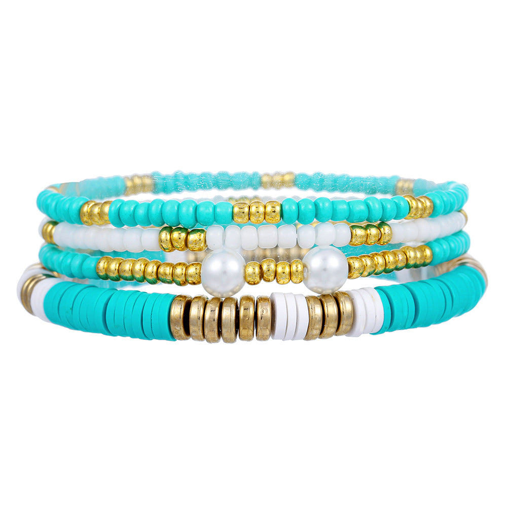 Heishi Seed Bead Stacking Bracelet Set - C2