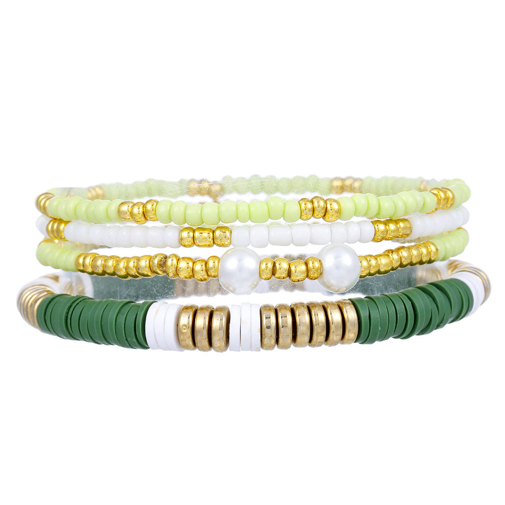 Heishi Seed Bead Stacking Bracelet Set - C3
