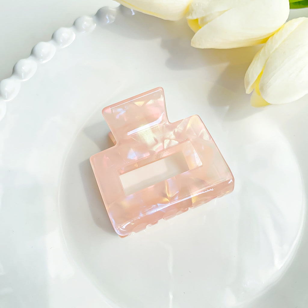 Shell Shimmer Small Rectangle Claw Clip - Orange