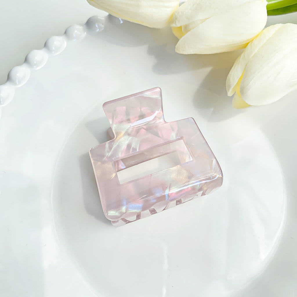 Shell Shimmer Small Rectangle Claw Clip - Purple
