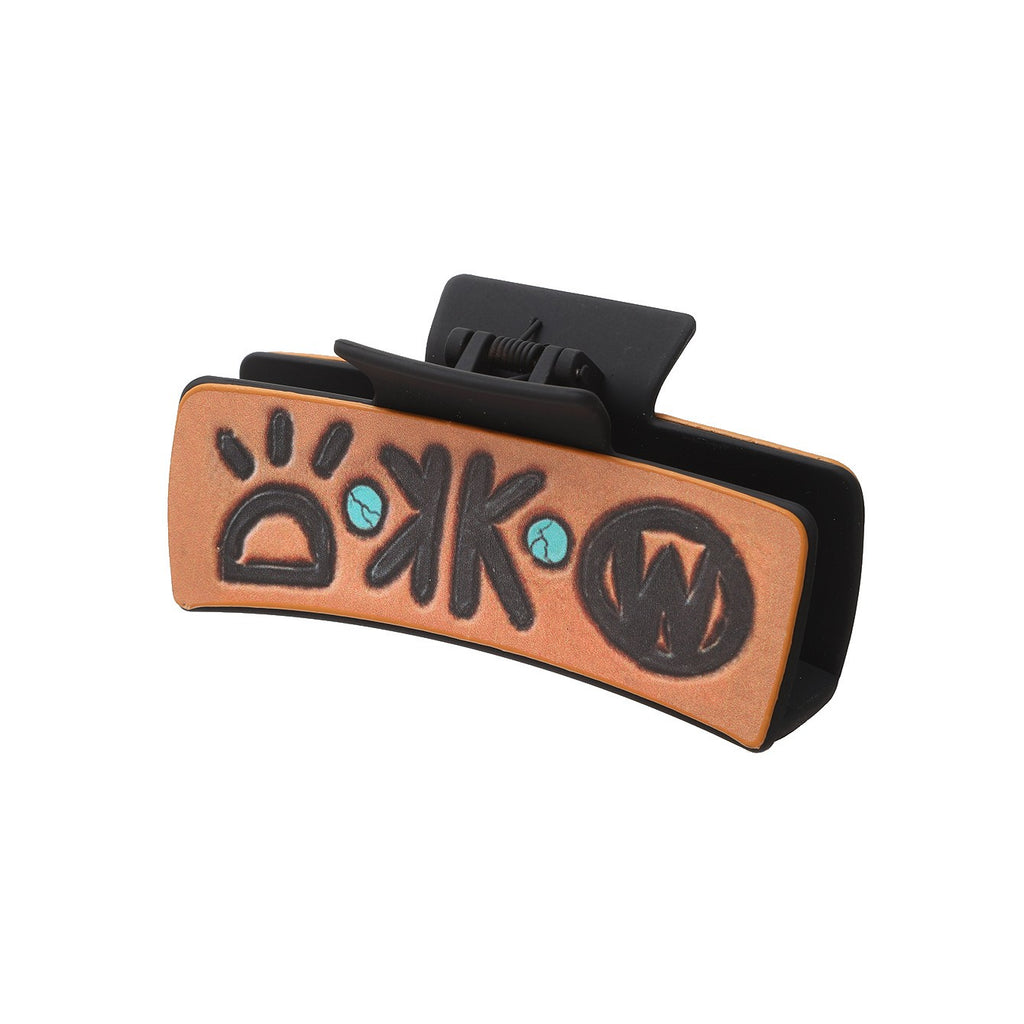 Western Print Rectangle Claw Hair Clip - C1
