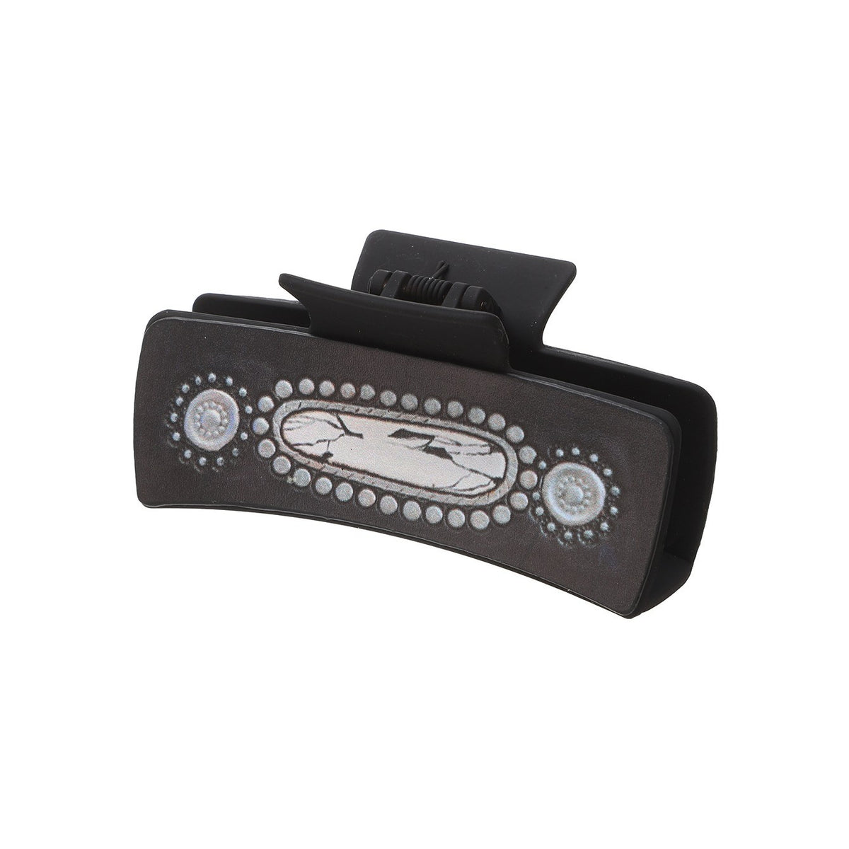 Western Print Rectangle Claw Hair Clip - C3