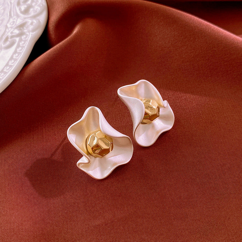 Pearlescent Petal Stud Earrings - Color