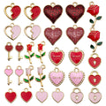 Enamel Heart Charm Bracelet Making Set - pink