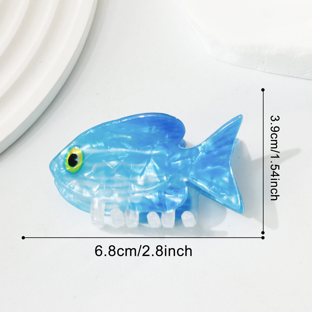 Sea Creature Hair Claw Clip Starfish Crab Turtle - Blue