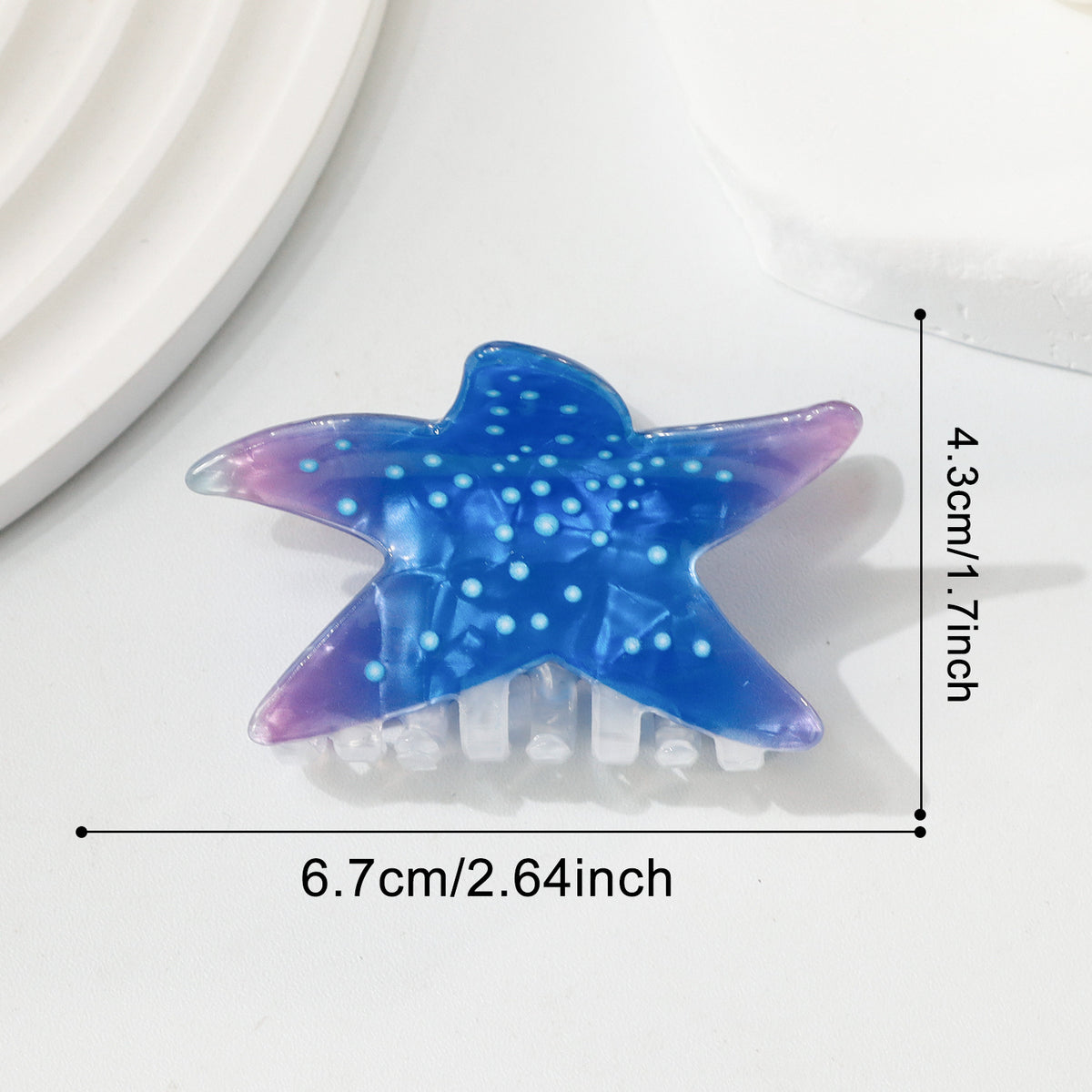 Sea Creature Hair Claw Clip Starfish Crab Turtle - BlueStarfish