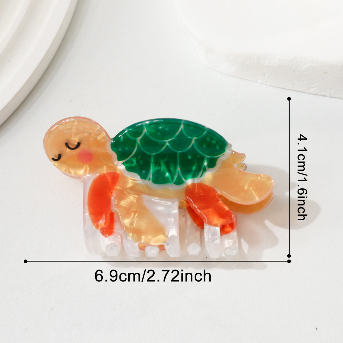 Sea Creature Hair Claw Clip Starfish Crab Turtle - GreenTurtle