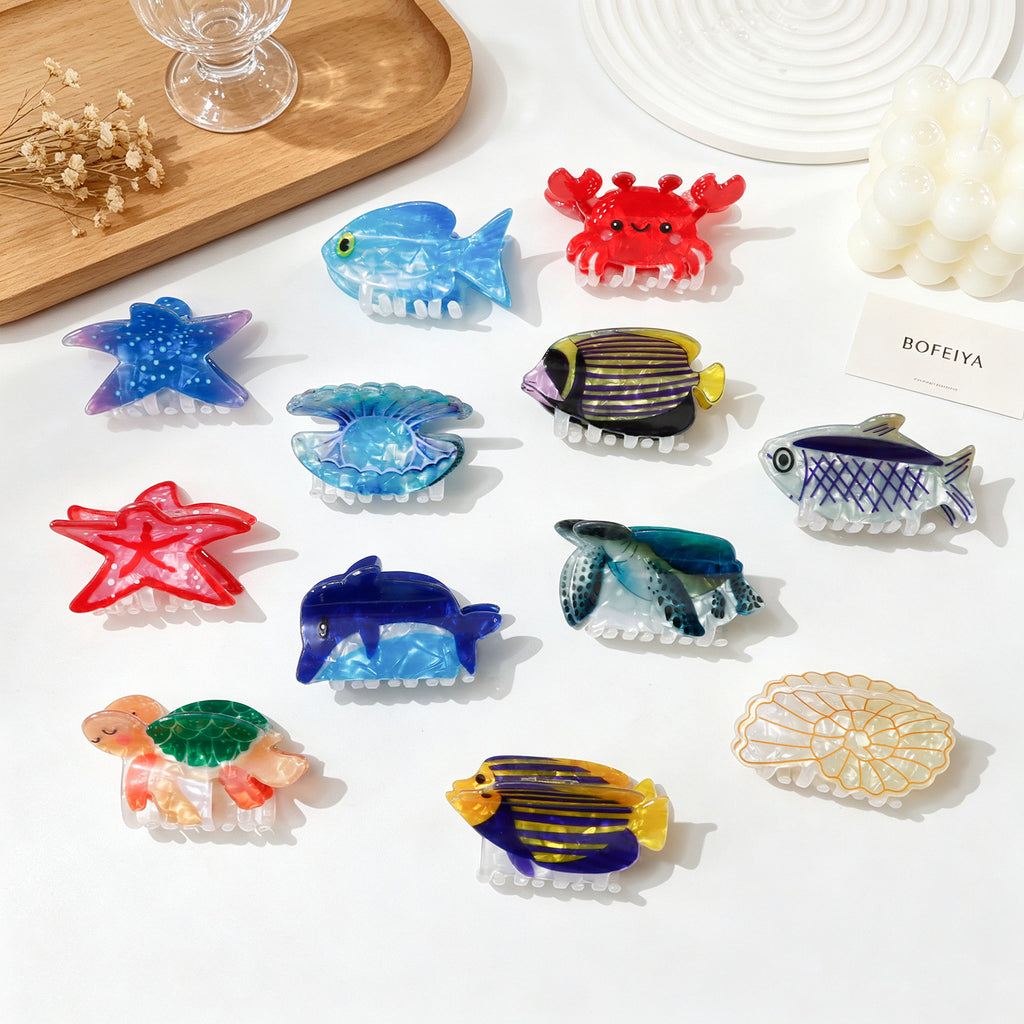Sea Creature Hair Claw Clip Starfish Crab Turtle