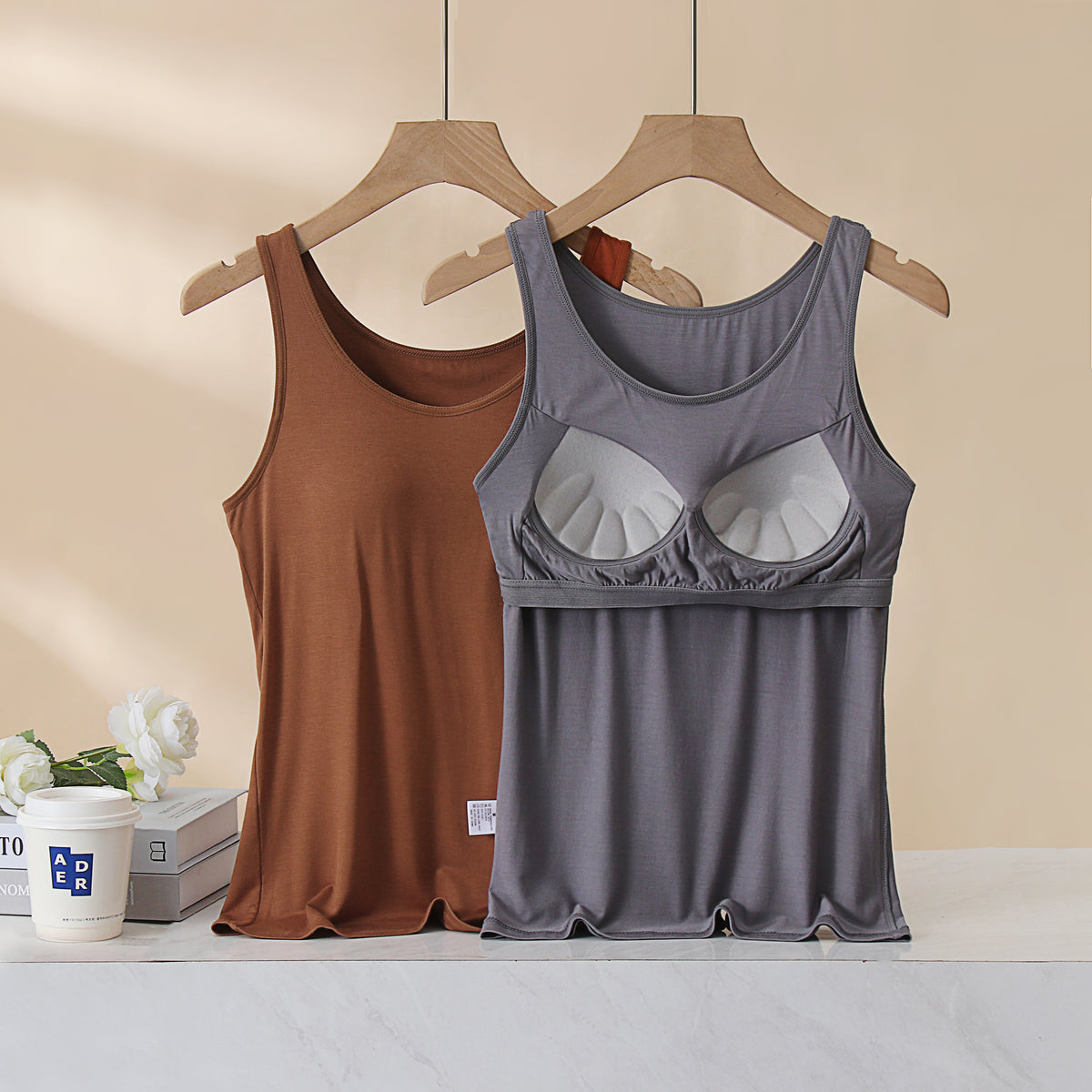 Scoop Neck Modal Tank With Built In Bra