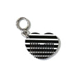 Patterned Heart Mini Comb Keychain Charm - Stripe