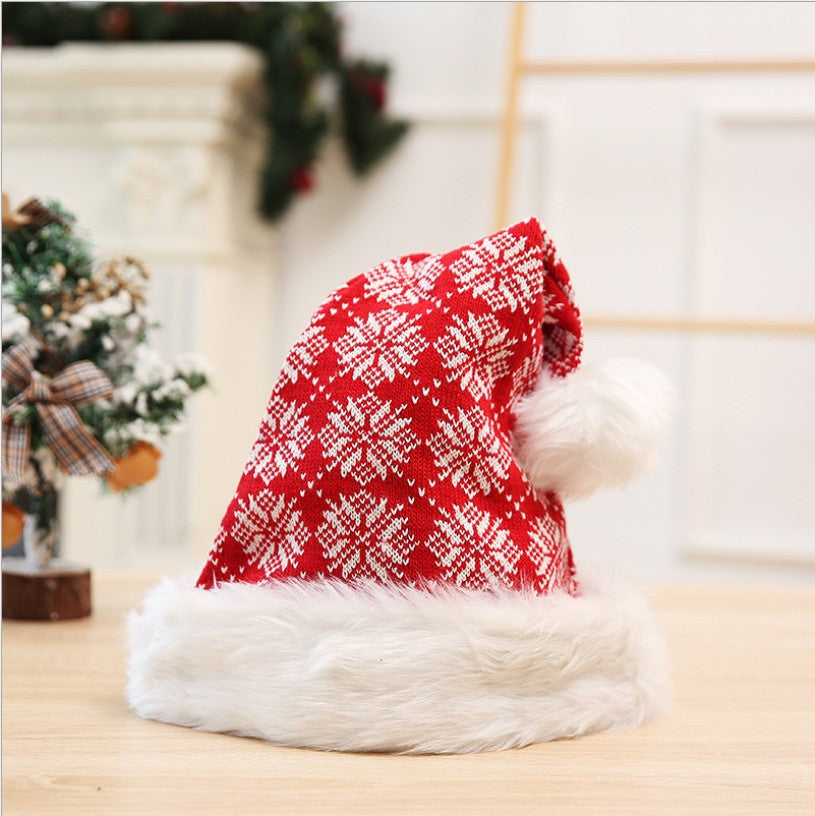 Christmas Fair Isle Pom Pom Knit Beanie - Snowflake