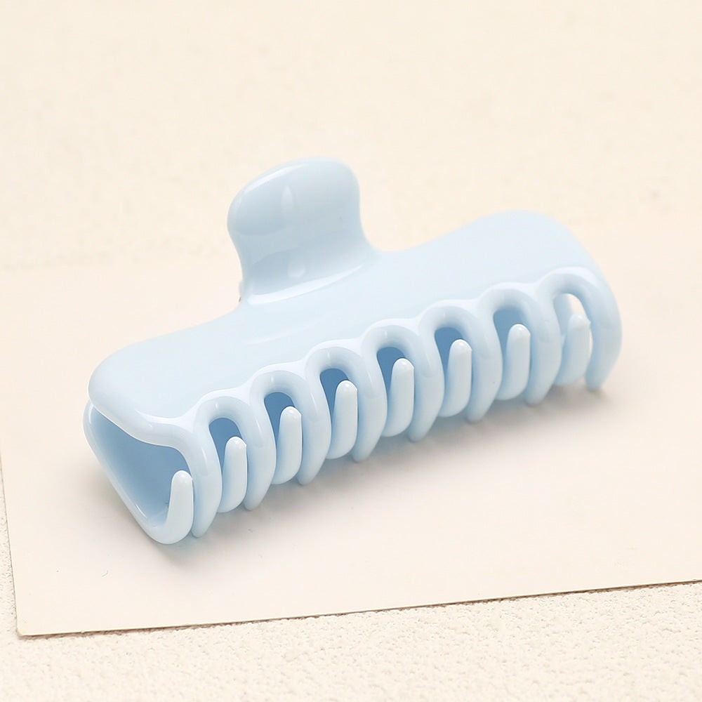Minimalist Rectangle Claw Hair Clip for Easy Updos - Blue