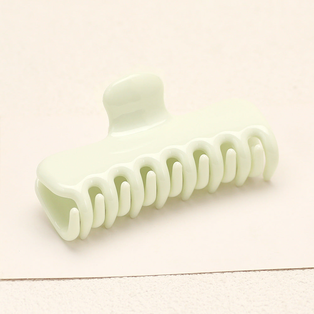 Minimalist Rectangle Claw Hair Clip for Easy Updos - Green - 1