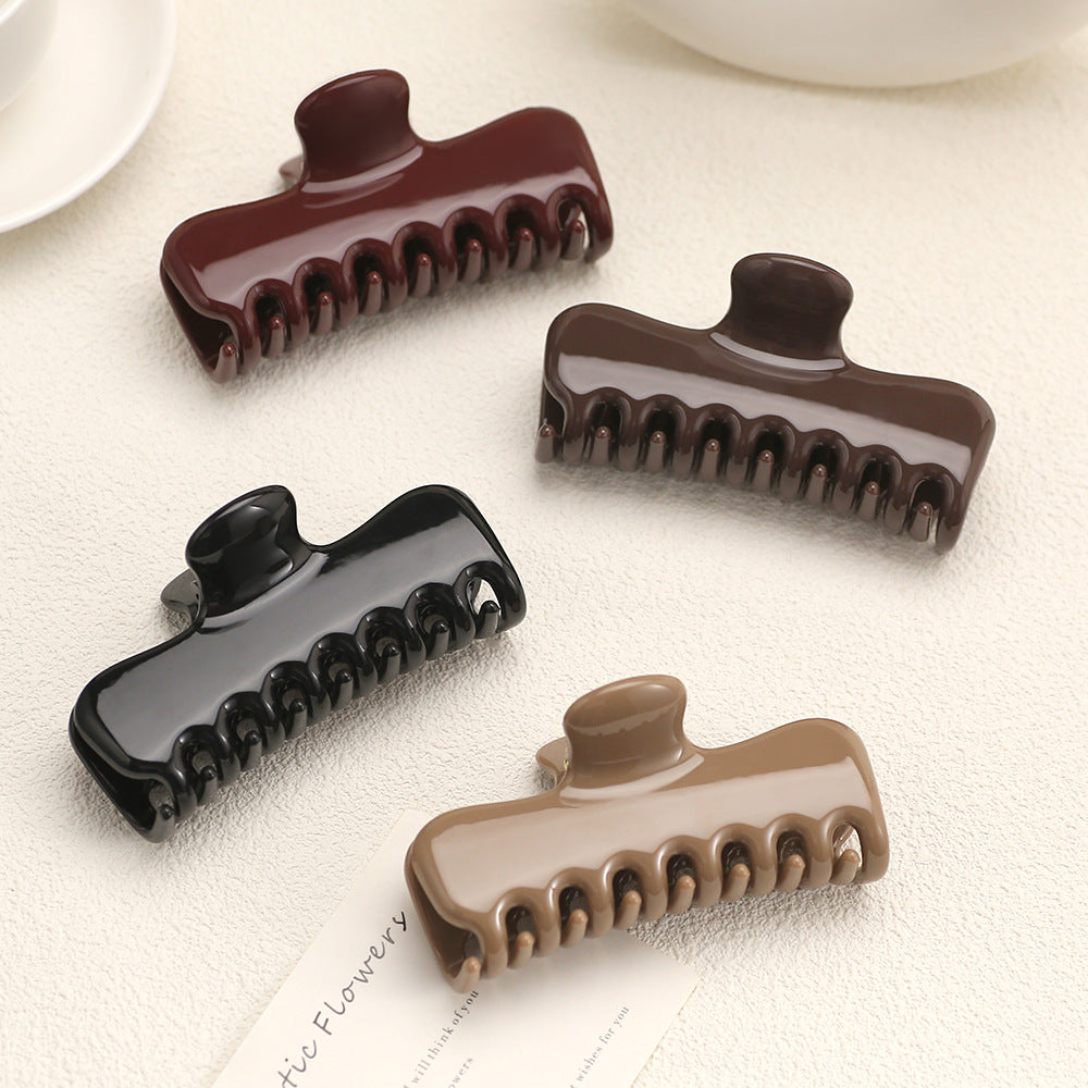 Minimalist Rectangle Claw Hair Clip for Easy Updos