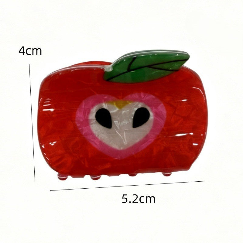 Fruit Shaped Acrylic Hair Claw Clips - Apple