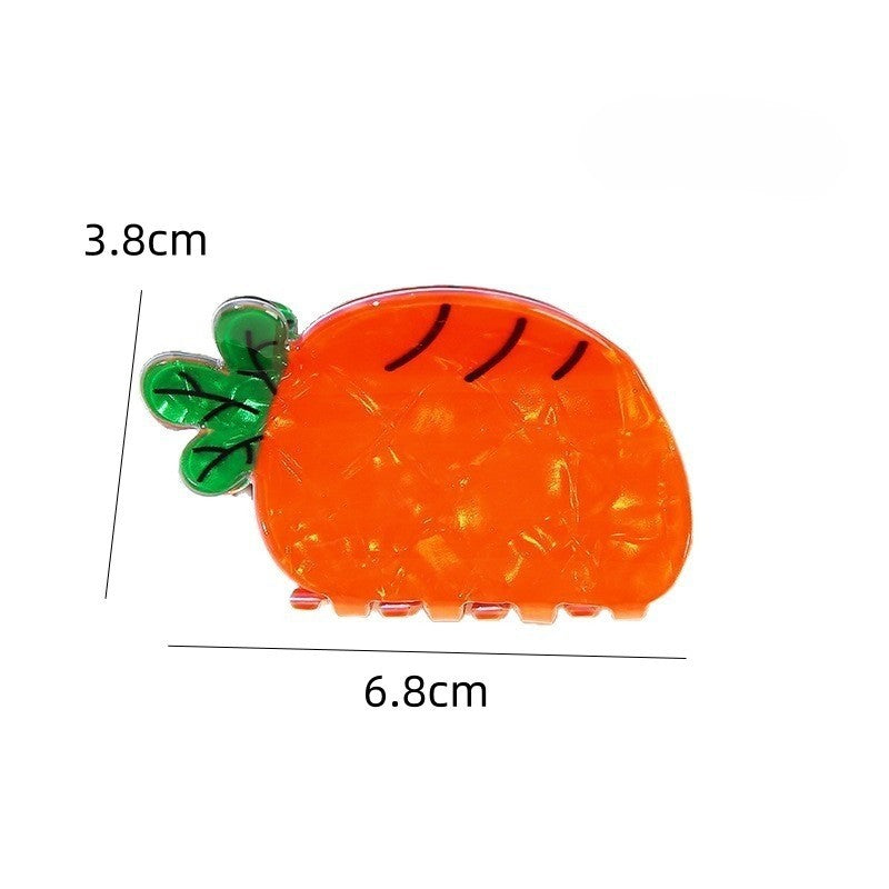 Fruit Shaped Acrylic Hair Claw Clips - Carrot
