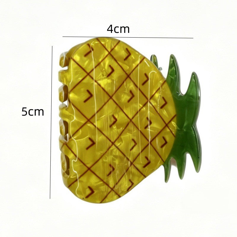 Fruit Shaped Acrylic Hair Claw Clips - Pineapple