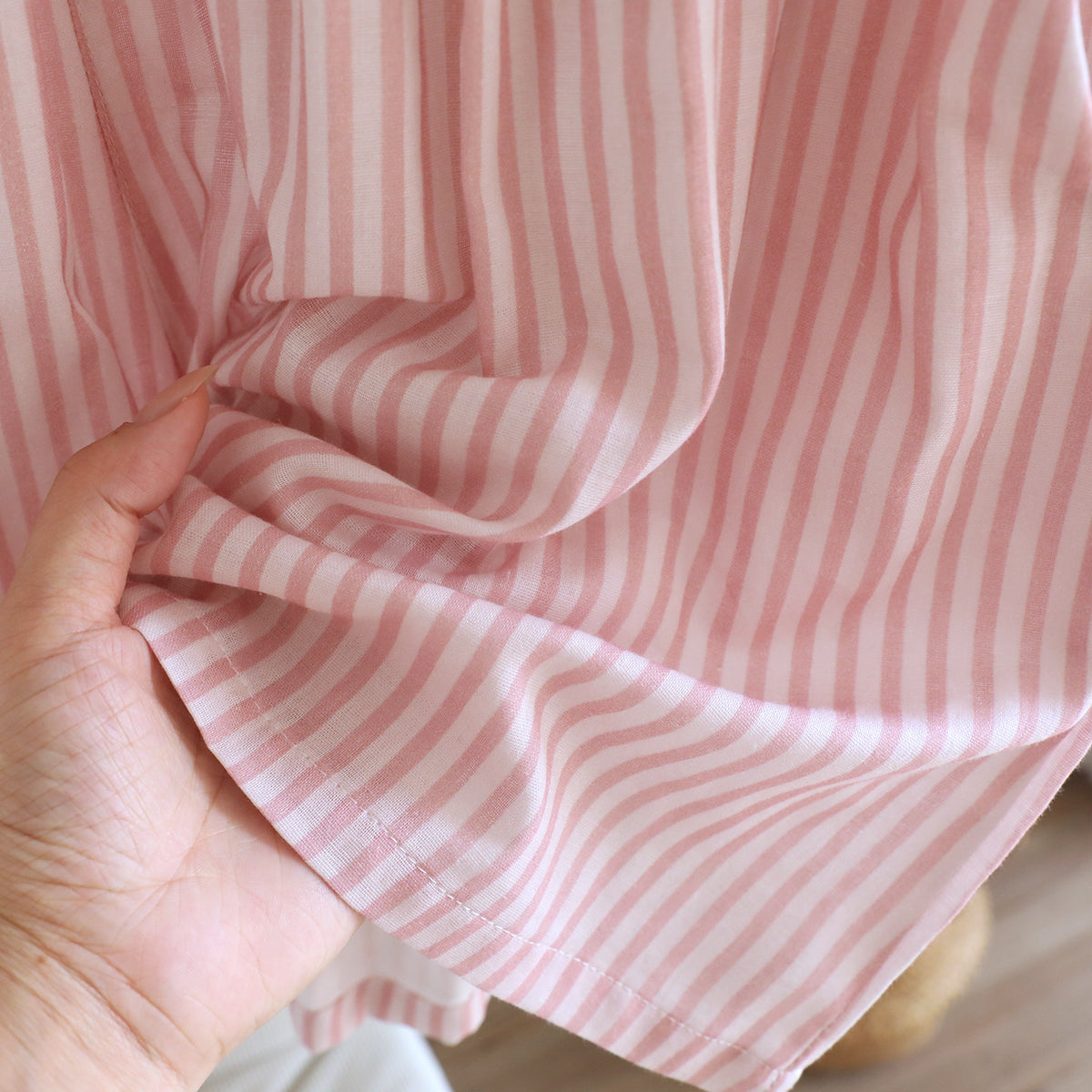 Striped Tie Neck Tank And Shorts Lounge Set - Pink - 15