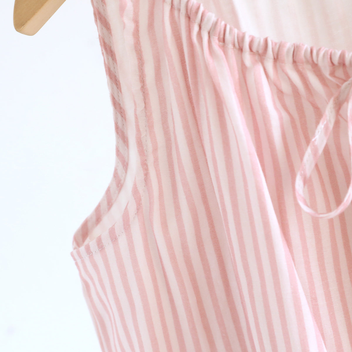 Striped Tie Neck Tank And Shorts Lounge Set - Pink - 6