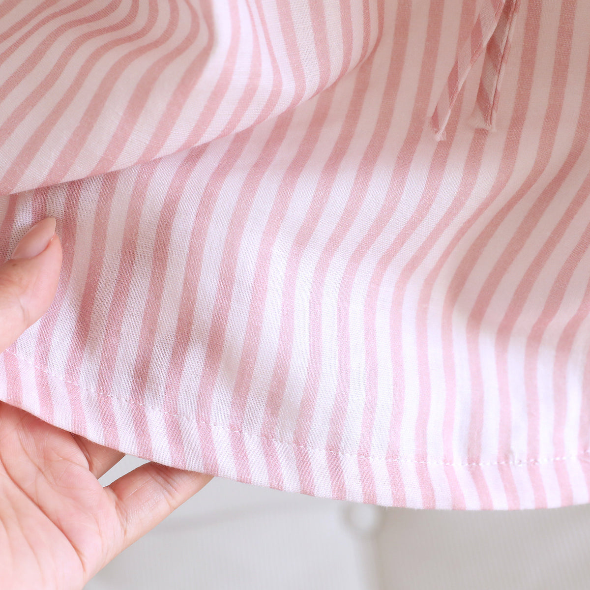 Striped Tie Neck Tank And Shorts Lounge Set - Pink - 7