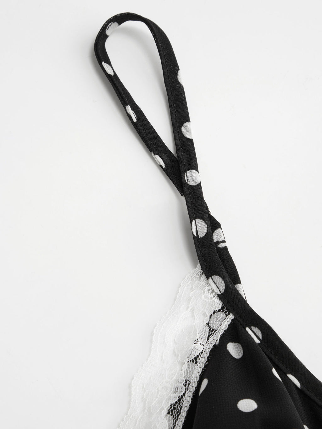 Lace Trim Tiered Ruffle Sheer Cami Top - Black - 2