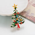Enamel Holiday Icon Rhinestone Brooch - Tree-2
