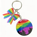 Glitter Acrylic Bow Bag Charm Keychain - Skyland