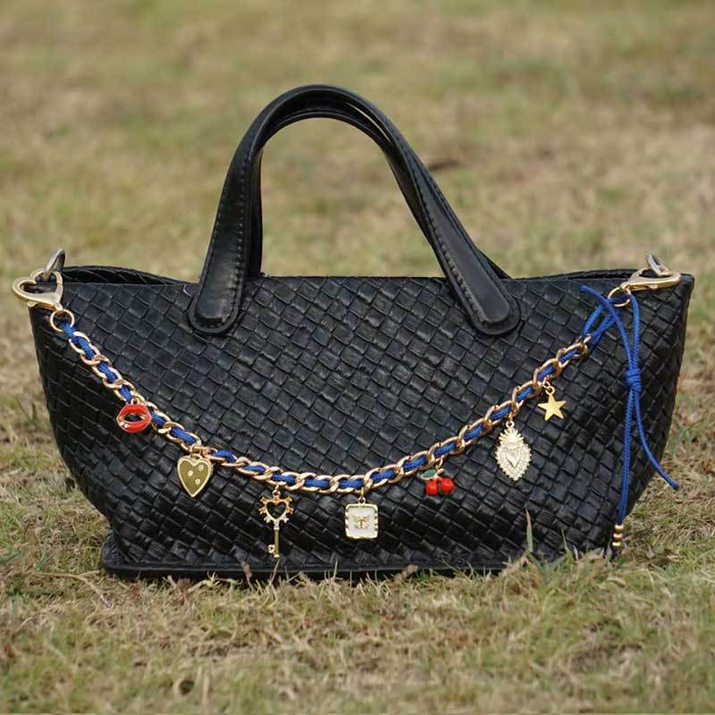 Y2K Cherry & Heart Multi-Charm Bag Chain - Blue