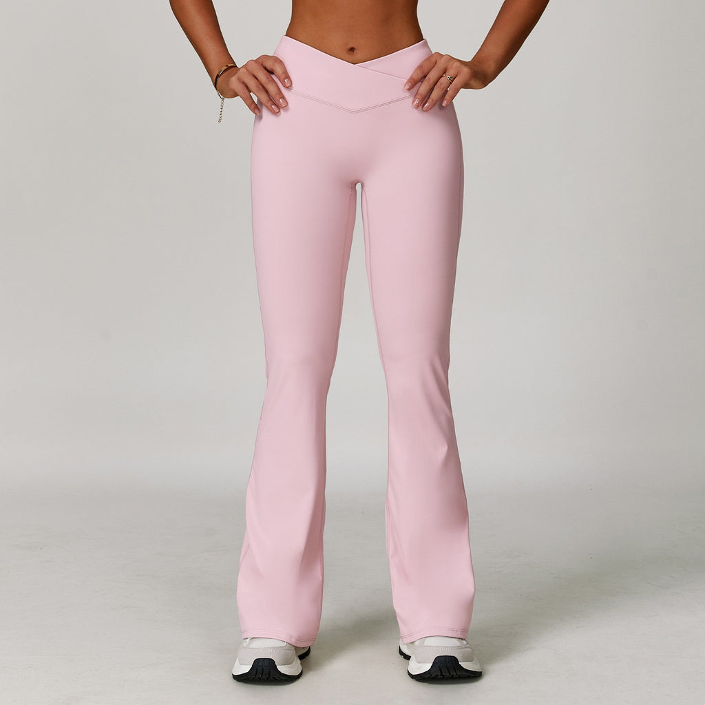 Scrunch Butt Crossover Waist Flare Yoga Leggings