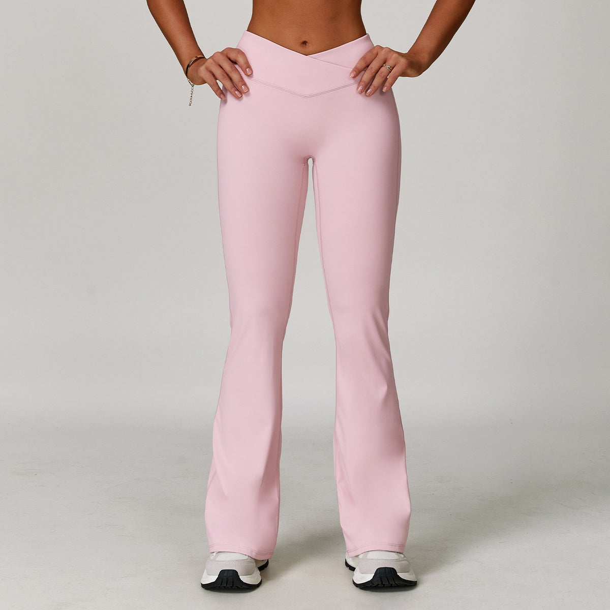 Scrunch Butt Crossover Waist Flare Yoga Leggings