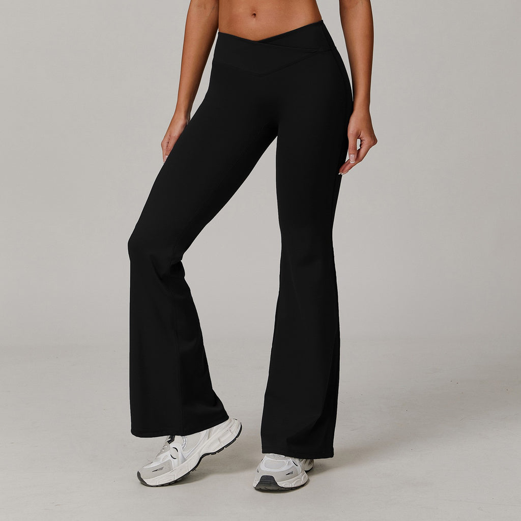 Scrunch Butt Crossover Waist Flare Yoga Leggings