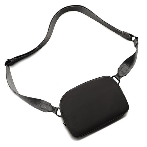 Adjustable Strap Nylon Sling Belt Bag - Black - 1