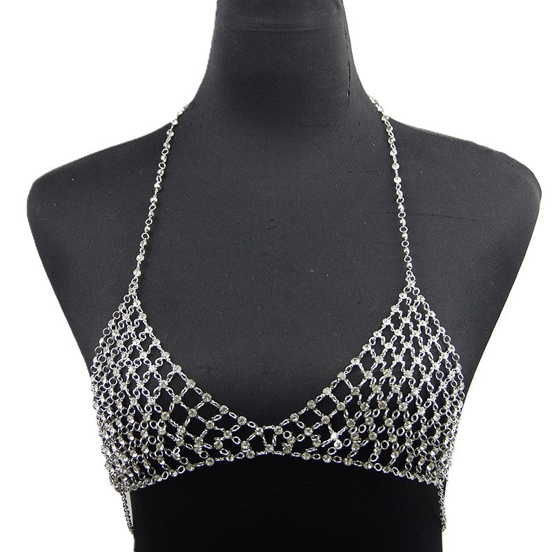 Crystal Net Bralette Body Chain
