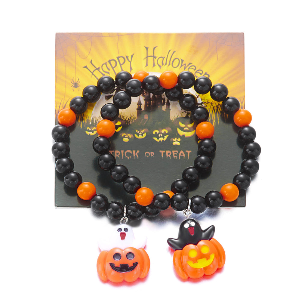 Stretch Bead Bracelet With Spooky Trinkets - C2
