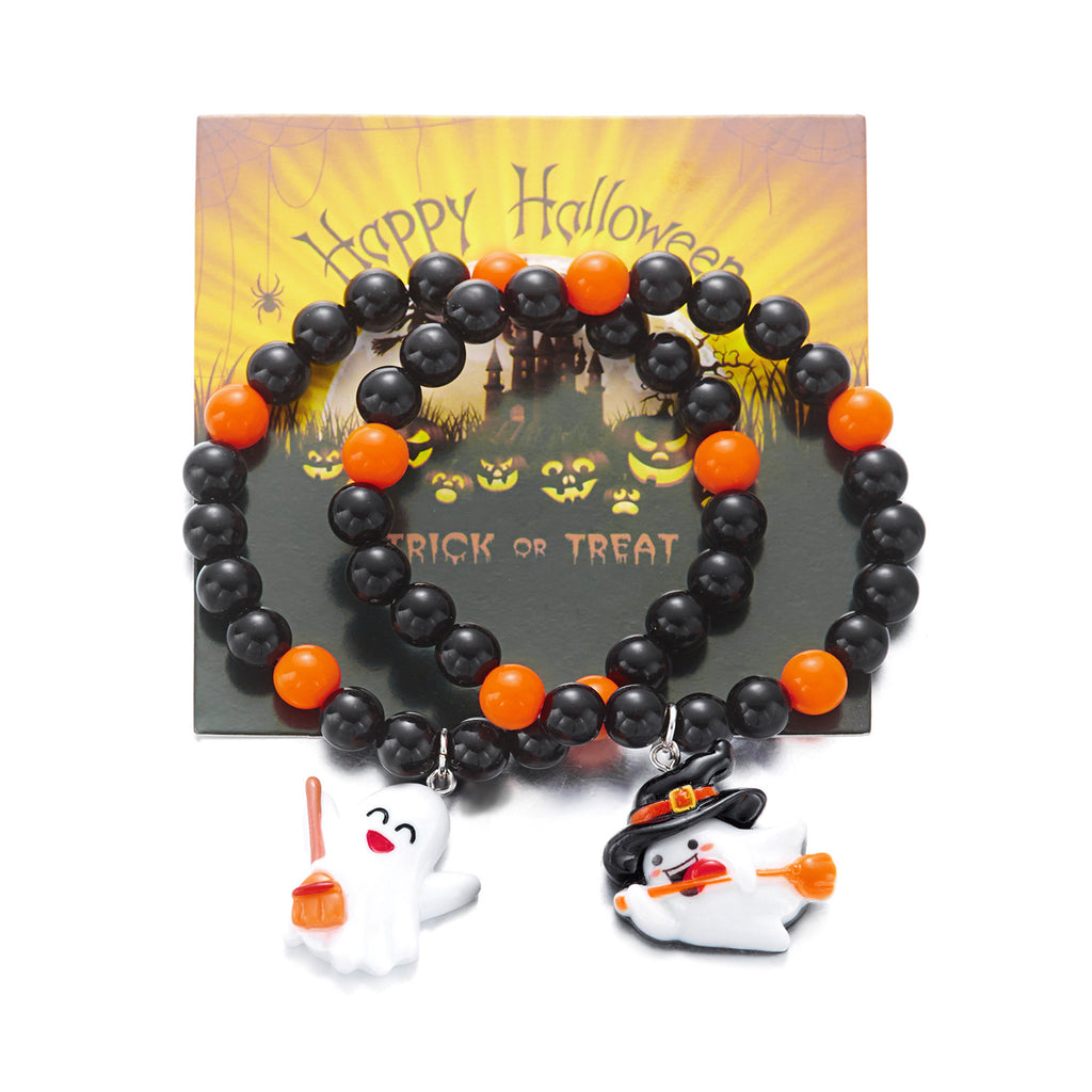 Stretch Bead Bracelet With Spooky Trinkets - C3