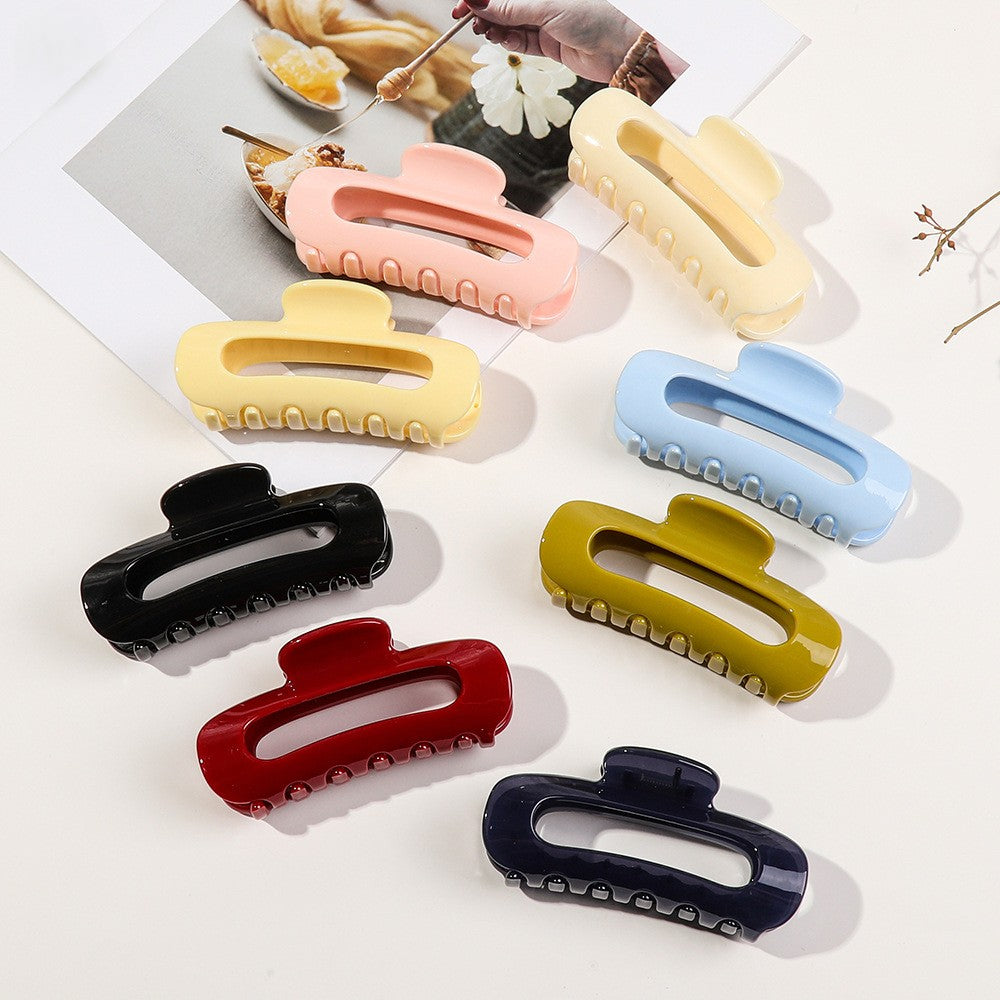 Glossy Oval Cutout Hair Claw Clip