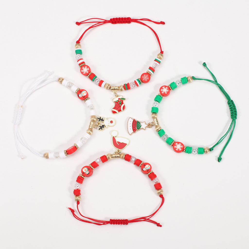 Festive Charm Adjustable Beaded Bracelet Set - view 2